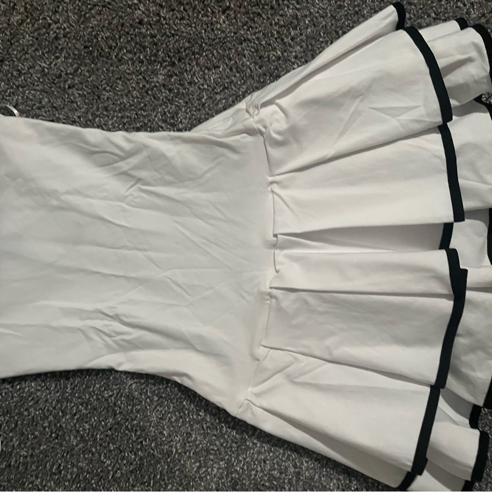 White Dress with Black Trim